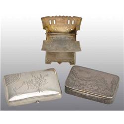 Lot of 3: Silver Russian Boxes.