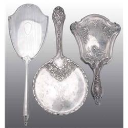 Lot of 3: Silver Hand Mirrors.