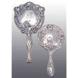 Lot of 2: Silver Hand Mirrors.