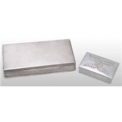 Lot of 2: Silver Rectangular Boxes.