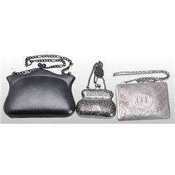 Lot of 3: Silver Change Purses.