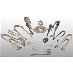 Lot of Silver Tongs & Tea Pieces.