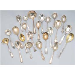 Lot of 23: Silver Condiment Pieces.