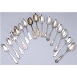 Lot of 15: Silver Tablespoons.