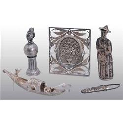 Lot of 5: Miscellaneous Silver Items.
