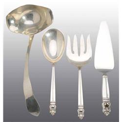 Lot of 4: Silver Serving Pieces.