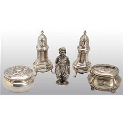 Lot of 5: Silver Casters & Boxes.