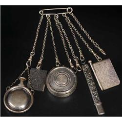 Antique Jewelry 800 Silver Chateline.