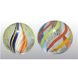Lot of 2: German Swirl Marbles.