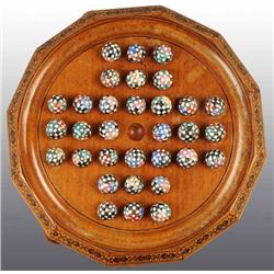 Lot of 32: China Checkerboard Marbles.