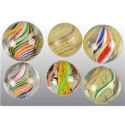 Lot of 6: Hand-Made Marbles.