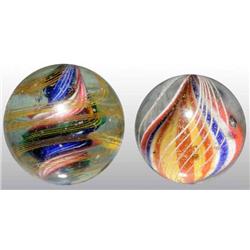 Lot of 2: German Swirl Marbles.