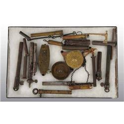 Lot of Gun Powder, Shot Measures, & Dispensers.