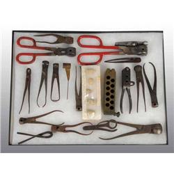 Lot of 19: Gun Bullet Making Tools.