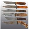 Image 1 : Lot of 6: Hunting Knives with 1 Leather Scabbard.