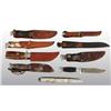Image 1 : Lot of 9: Knives in Leather Sheaths.