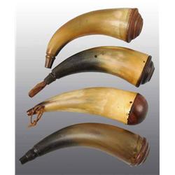 Lot of 4: Miscellaneous Small Antique Powder Horns