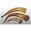 Image 1 : Lot of 3: Antique Powder Horns with Engravings.