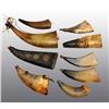 Image 1 : Lot of 9: Miscellaneous Flat Powder Horns.
