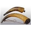 Image 1 : Lot of 2: Period Engraved Powder Horns.