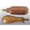 Image 1 : Lot of 2: Brass Metal Gun Powder Flasks.