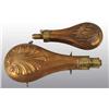 Image 1 : Lot of 2: Brass Metal Gun Powder Flasks.