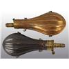 Image 1 : Lot of 2: Brass Metal Gun Powder Flasks.