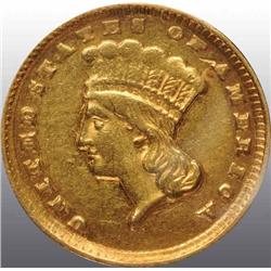 1857-D Indian Head Gold $1.