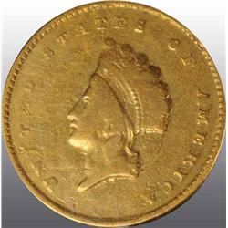 1855-C Indian Head Gold $1.