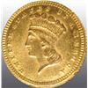 Image 1 : 1873 Indian Head Open 3 Gold $1.