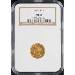 1895 Coronet Gold Eagle $2 ½ AU 58.