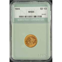 1905 Coronet Gold Eagle $2 ½ MS 65.