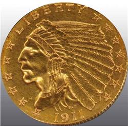 1911-D Indian Head $2 ½.
