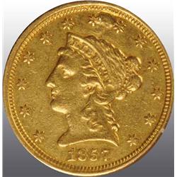 1857-O Coronet Gold Eagle $2 ½.