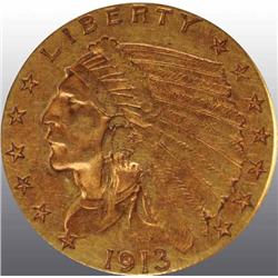 1913 Indian Head $2 ½ VF 30.