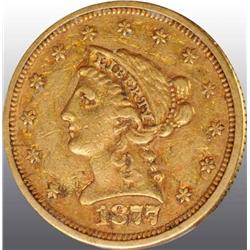 1877 Coronet Gold Eagle $2 ½.