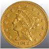Image 1 : 1849-C Coronet Gold Eagle $2 ½ XF 40.
