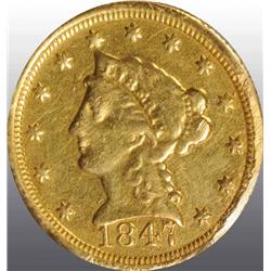 1847-C Coronet Gold Eagle $2 ½.