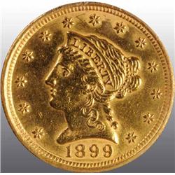 1899 Coronet Gold Eagle $2 ½.