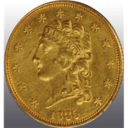 1835 Classic Head Quarter Eagle $2 ½.