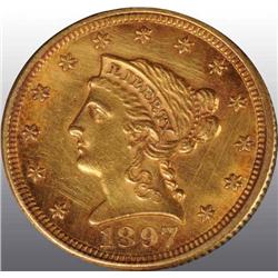1897 Coronet Gold Eagle $2 ½.