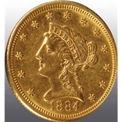 1884 Coronet Gold Eagle $2 ½.