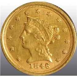 1846-O Coronet Gold Eagle $2 ½.