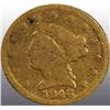 Image 1 : 1846-C Coronet Gold Eagle $2 ½.