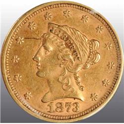 1873 Open 3 Coronet Gold Eagle $2 ½.
