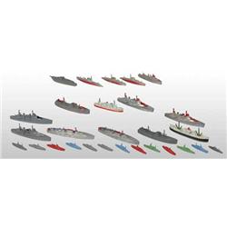 Lot of 59: Tootsie Toy Die-Cast Ships.