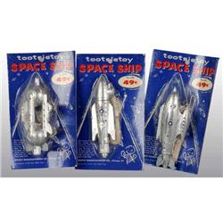 Lot of 3: Tootsie Toy Die-Cast Spaceships.