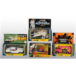 Lot of 4: Corgi Character Die-Cast Vehicle Toys.