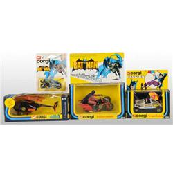Lot of 4: Corgi Batman Vehicle Die-Cast Toys.