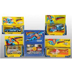Lot of 5: Corgi Superman Vehicle Die-Cast Toys.